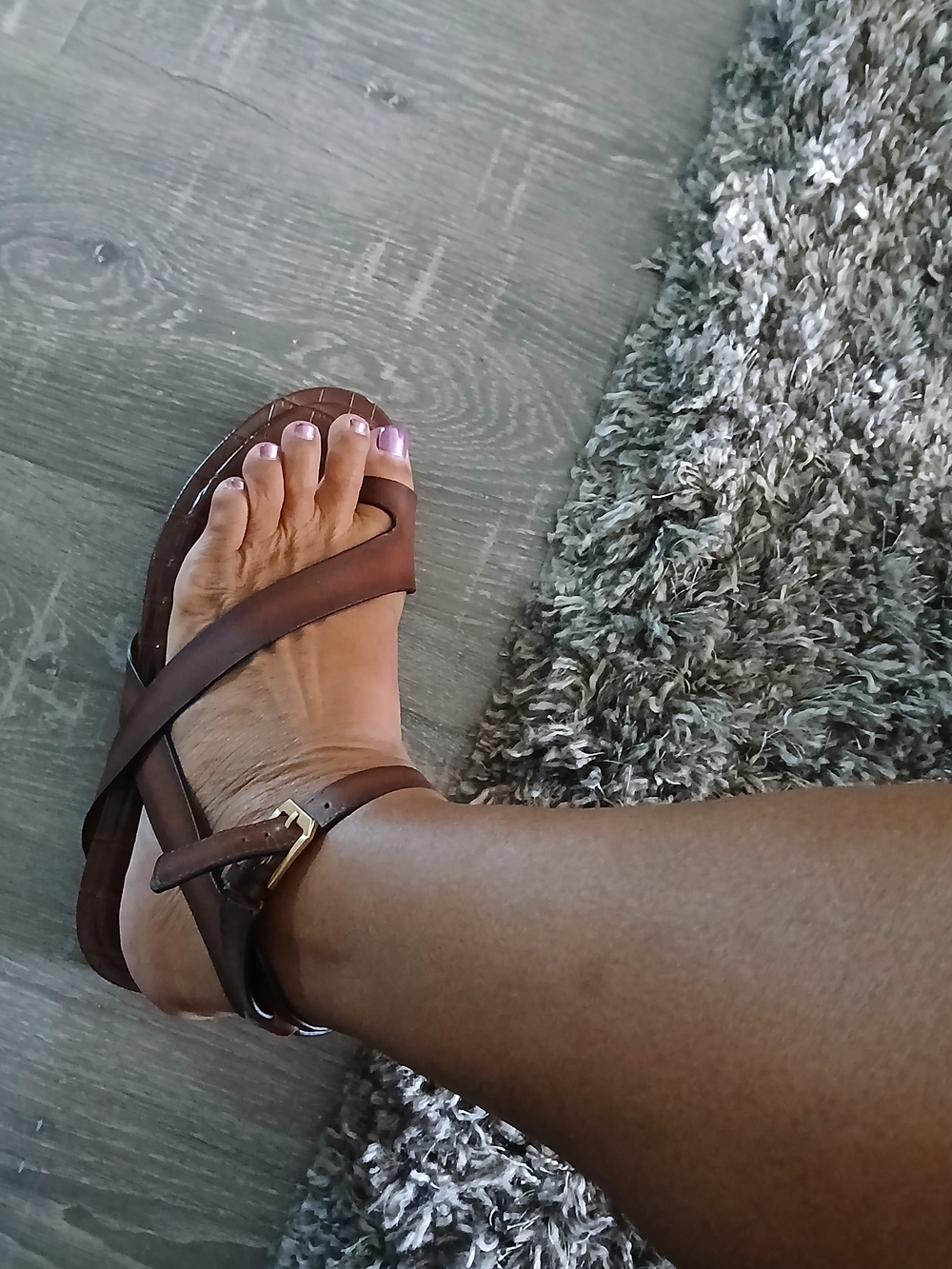 Naturalizer Brown Leather Strappy Ankle Sandals - Picture 3 of 5